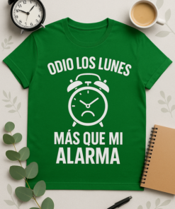 Camiseta Odio los lunes más que mi alarma - Anti Lunes Premium
