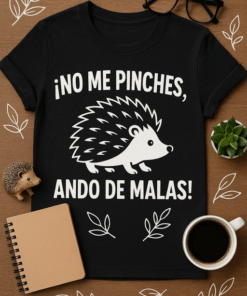 Playera unisex No me pinches, ando de malas 🦔