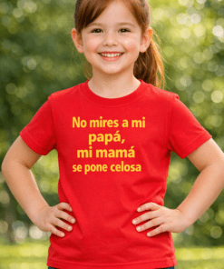 Camiseta infantil divertida: No mires a mi papá