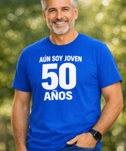 Camiseta divertida «Aún soy joven 50 años»