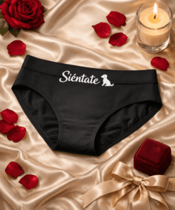 Braguitas divertidas «Siéntate» con perrito