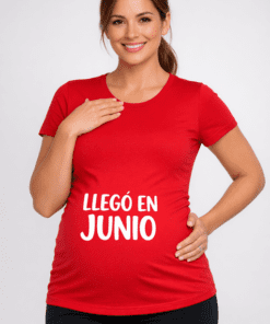 Camiseta premamá «Llego en junio»