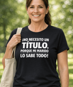 Camiseta divertida: No necesito un título, mi marido lo sabe todo