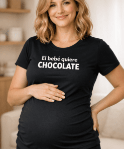 Camiseta premamá «El bebé quiere CHOCOLATE»