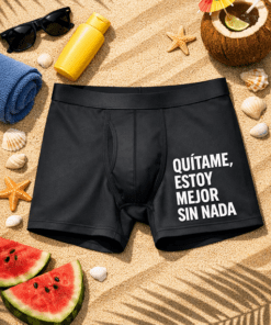 Boxers negros para hombre “QUÍTAME, ESTOY MEJOR SIN NADA”