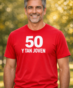 Camiseta divertida 50 y tan joven