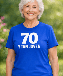 Camiseta divertida 70 y tan joven