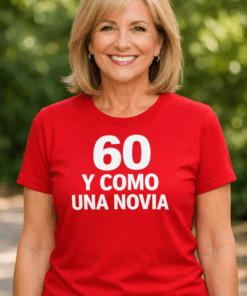 Camiseta divertida 60 y como una novia