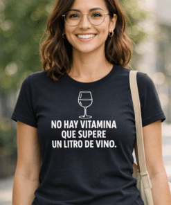 Camiseta divertida: No hay vitamina que supere un litro de vino