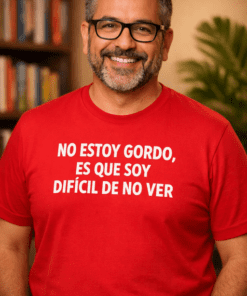 Camiseta divertida «No estoy gordo, es que soy difícil de no ver»