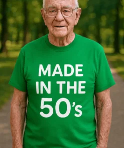 Camiseta divertida de los años cincuenta para regalo de cumpleaños con diseño MADE IN THE 50's