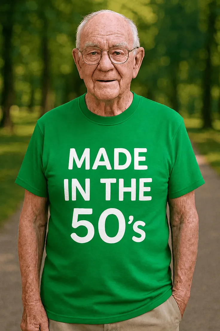 Camiseta divertida de los años cincuenta para regalo de cumpleaños con diseño MADE IN THE 50's
