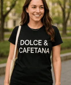 Camiseta divertida Dolce y cafetana, regalo de cumpleaños para amante del café y el humor