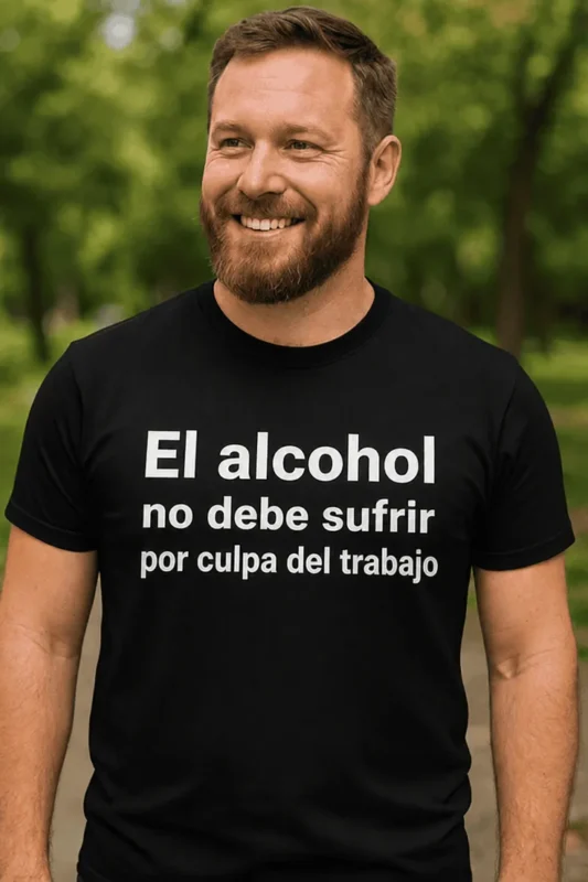 Camiseta divertida El alcohol no debe sufrir para regalo de cumpleaños o despedida