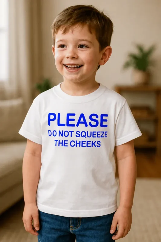 Camiseta infantil No aprietes los mofletes como regalo de cumpleaños para peque con sentido del humor