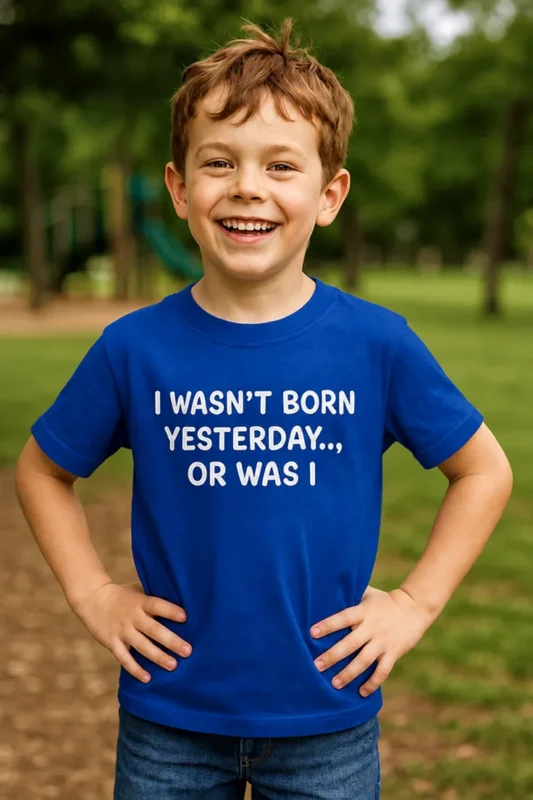 Camiseta infantil No nací ayer como regalo de cumpleaños para peque con mucho sentido del humor