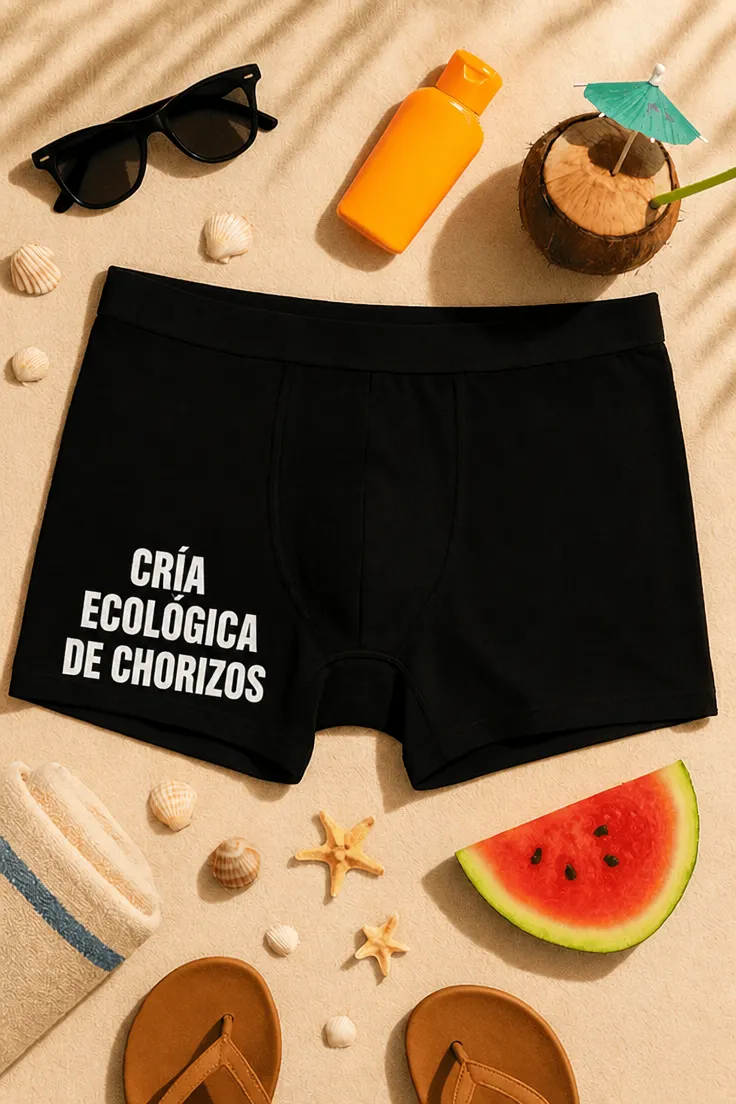 Bóxer divertido con diseño CRÍA ECOLÓGICA DE CHORIZOS para regalo gracioso