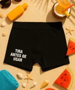 Bóxer divertido Tira antes de usar con diseño humorístico y texto TIRA ANTES DE USAR