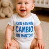 Body de bebé Con hambre cambio mucho con diseño divertido y mensaje para sacar sonrisas