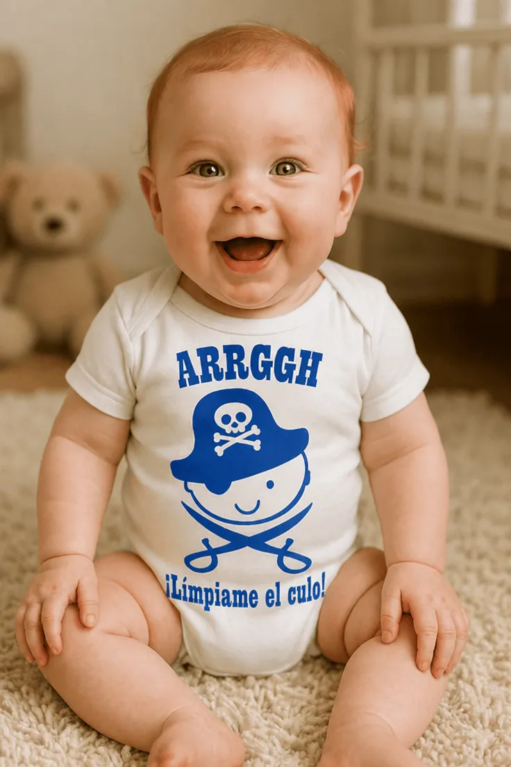 Body de bebé Límpiame el culo con diseño divertido y el texto ARRGGH ¡Límpiame el culo!