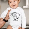 Body de bebé Lechehólico con el texto LECHEHÓLICO estampado