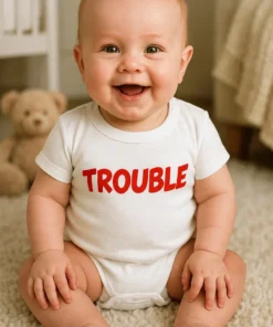 Body de bebé Trouble con diseño divertido y texto TROUBLE