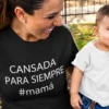 Camiseta divertida Cansada para siempre mamá con diseño tipográfico para regalo original