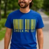 Camiseta divertida Check me out código de barras con diseño de código de barras y texto CHECK ME OUT