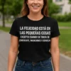 Camiseta divertida Felicidad chocolate y cerveza con diseño humorístico para regalo