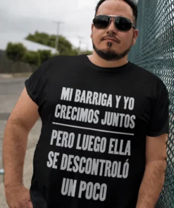 Camiseta divertida Mi barriga y yo con diseño humorístico para regalo
