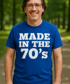 Camiseta divertida Nacido en los 70 como regalo de cumpleaños con diseño MADE IN THE 70's