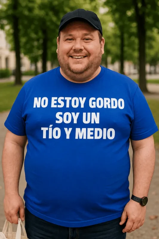 Camiseta divertida No estoy gordo para regalo de cumpleaños con frase SOY UN TÍO Y MEDIO