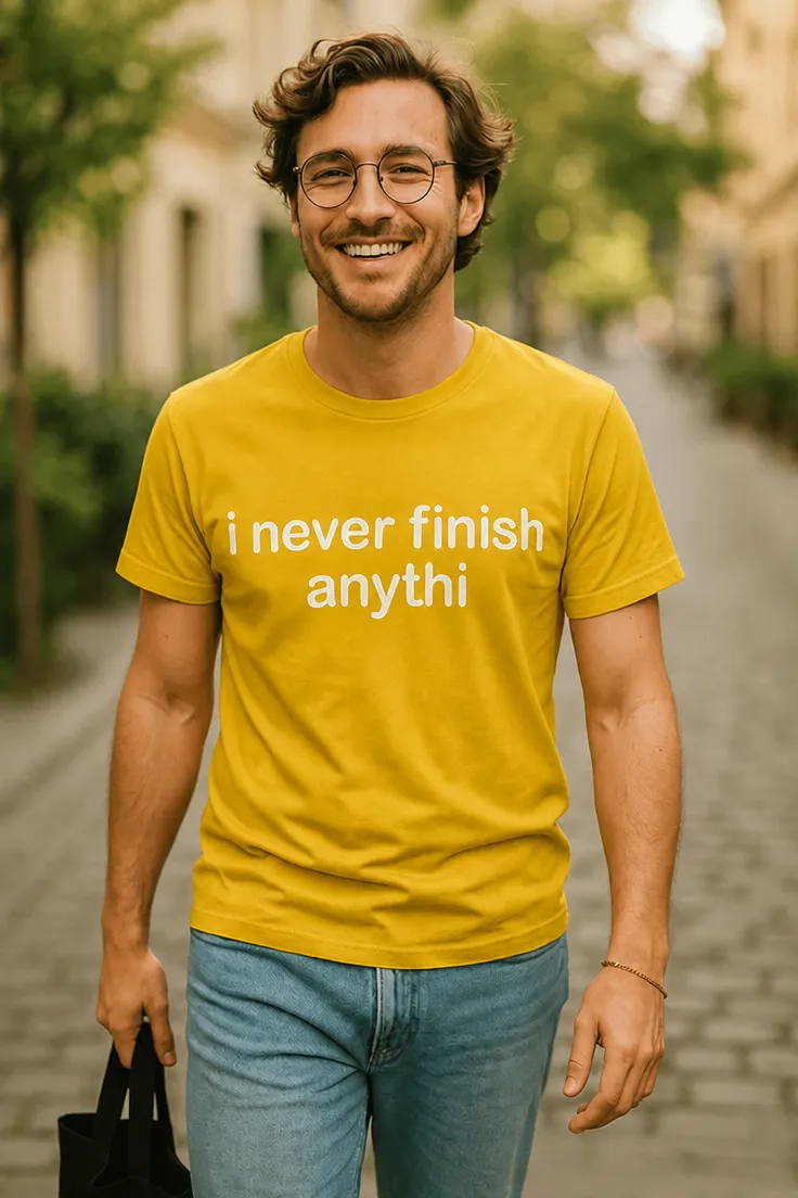 Camiseta divertida Nunca termino nada como regalo de cumpleaños para amigo con sentido del humor