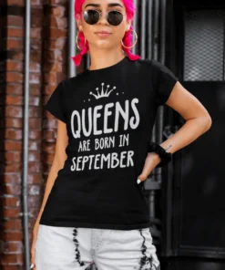 Camiseta divertida Reinas nacen en septiembre con diseño llamativo para regalo de cumpleaños