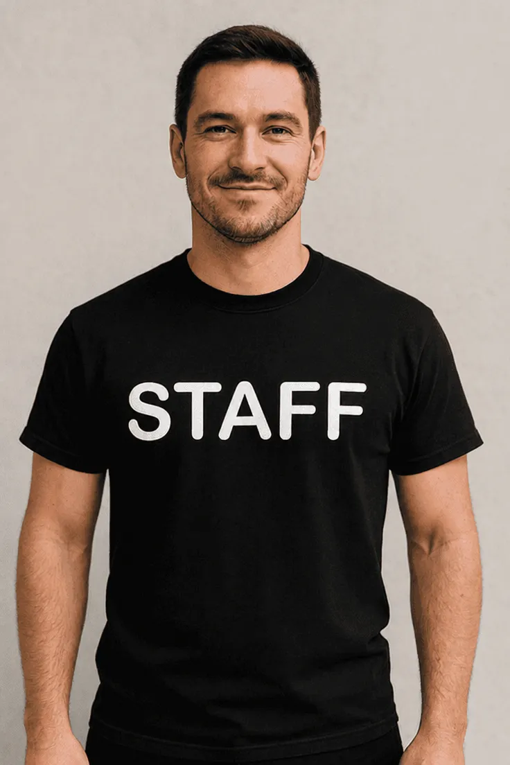 Camiseta divertida Staff para regalo de cumpleaños o despedida con diseño STAFF