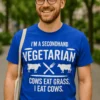 Camiseta divertida Vegetariano de segunda mano con diseño humorístico para regalar
