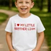Camiseta infantil Hermano pequeño con nombre personalizado para niño con diseño divertido y nombre personalizado