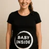 Camiseta premamá Baby inside círculo con diseño divertido BABY INSIDE