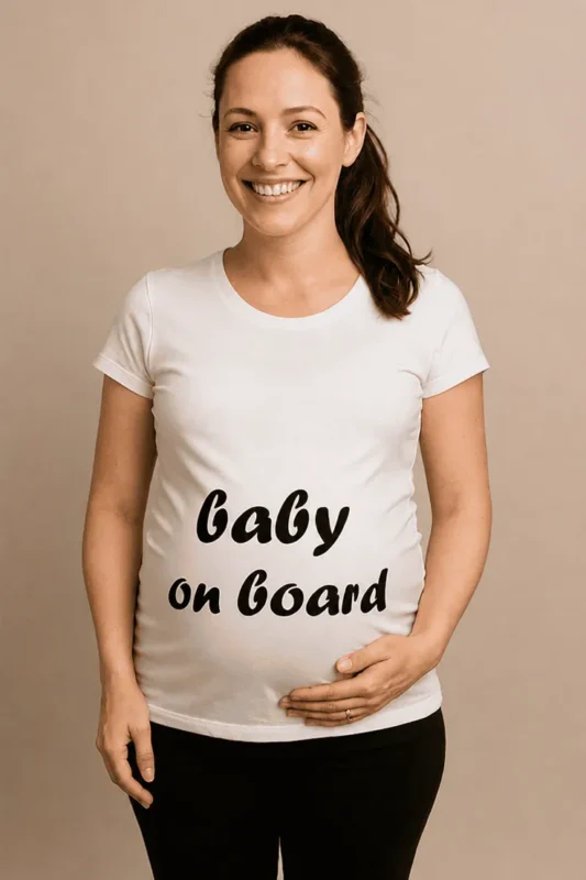 Camiseta premamá bebé a bordo como regalo de cumpleaños para futura mamá