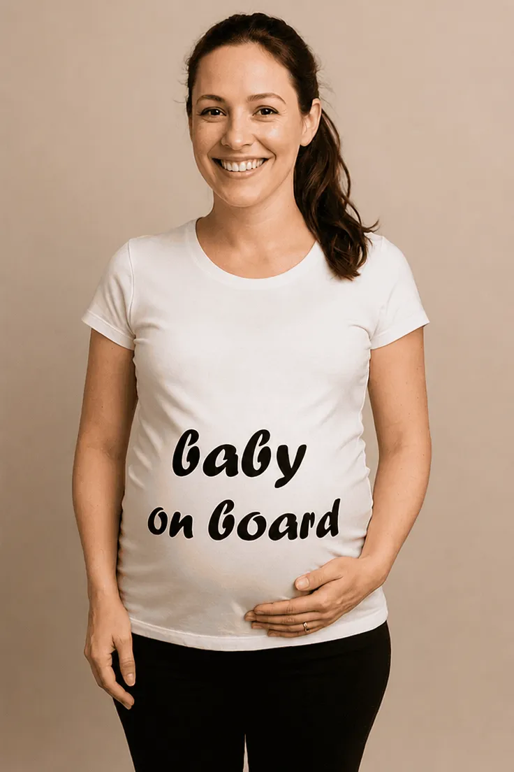 Camiseta premamá bebé a bordo como regalo de cumpleaños para futura mamá