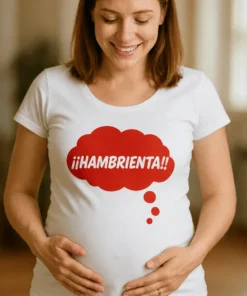 Camiseta premamá Hambrienta como regalo de cumpleaños para futura mamá con humor