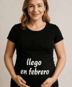 Camiseta premamá Llego en febrero para regalo de anuncio de embarazo en cumpleaños
