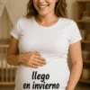 Camiseta premamá Llego en invierno para regalo de cumpleaños y anuncio de embarazo divertido