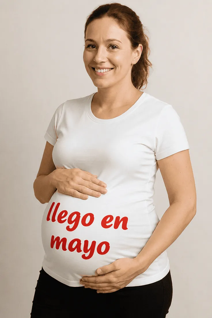 Camiseta premamá Llego en mayo para regalo de baby shower y anuncio de embarazo