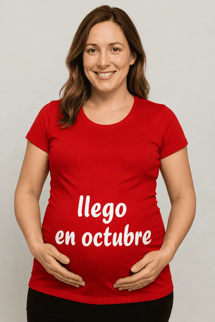 Camiseta premamá llego en octubre para regalo de cumpleaños y anuncio de embarazo