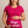 Camiseta premamá Llego en otoño como regalo de cumpleaños para anunciar embarazo