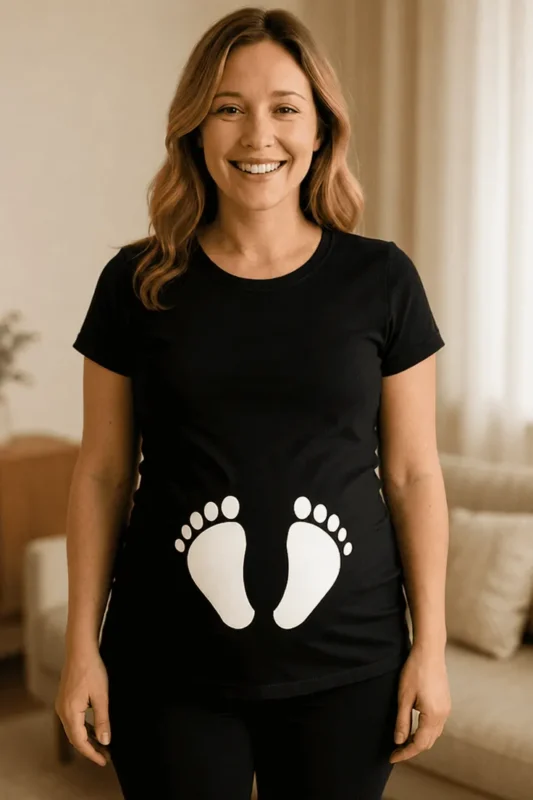 Camiseta premamá Piececitos como regalo de cumpleaños para futura mamá