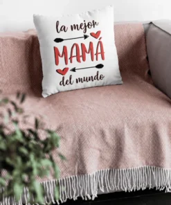 Cojín divertido La mejor mamá con el mensaje la mejor MAMÁ del mundo