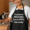 Delantal divertido pantalones con goma ancha con diseño humorístico y frase impresa
