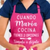Delantal divertido Tómalo o déjalo con nombre personalizado con diseño humorístico para cocinar